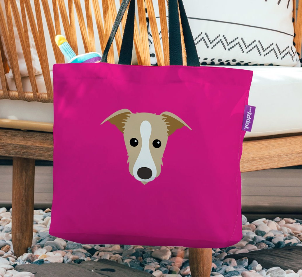 {breedFullName} Icon: Personalised Canvas Bag - hanging on a chair