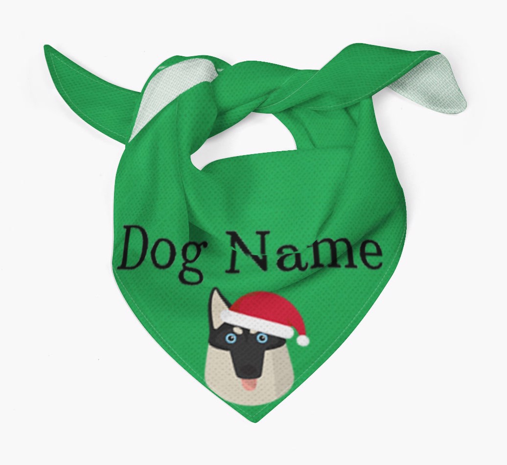 Christmas Peeking Yappicon : Personalized {breedFullName} Bandana - Tied bandana