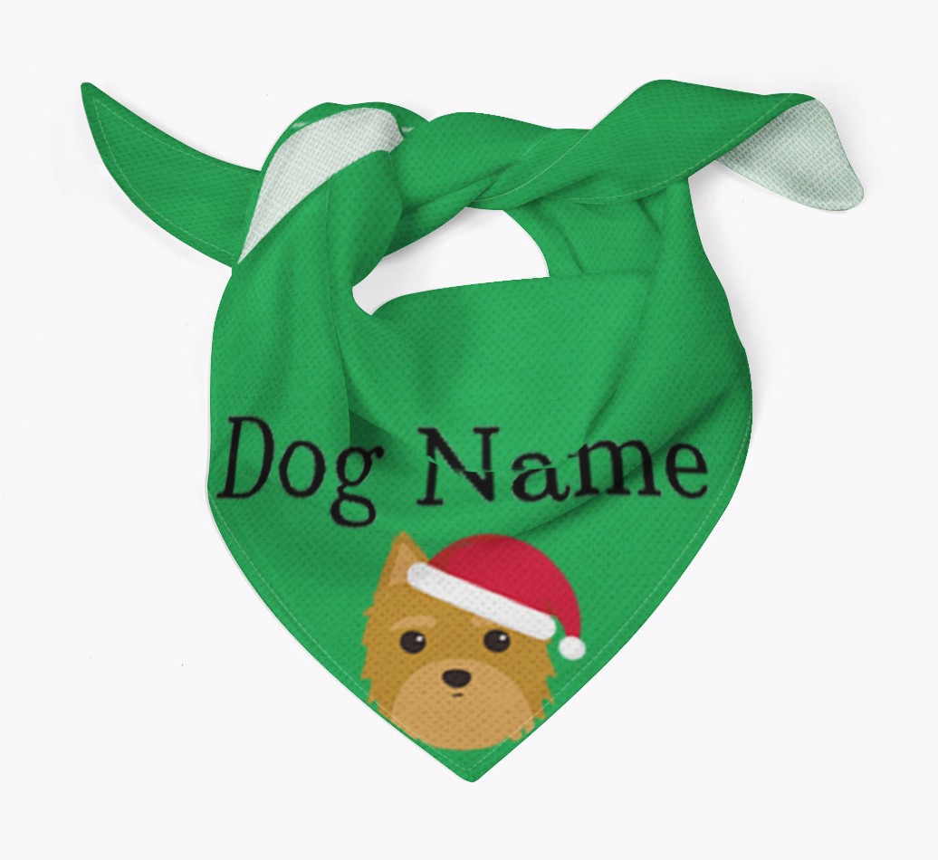 Christmas Peeking Yappicon : Personalized {breedFullName} Bandana - Tied bandana