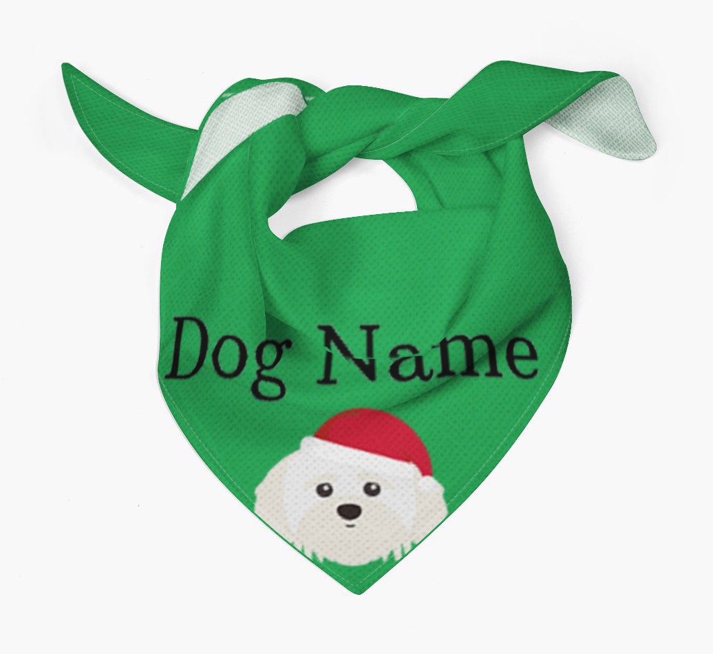 Christmas Peeking Yappicon : Personalized {breedFullName} Bandana - Tied bandana