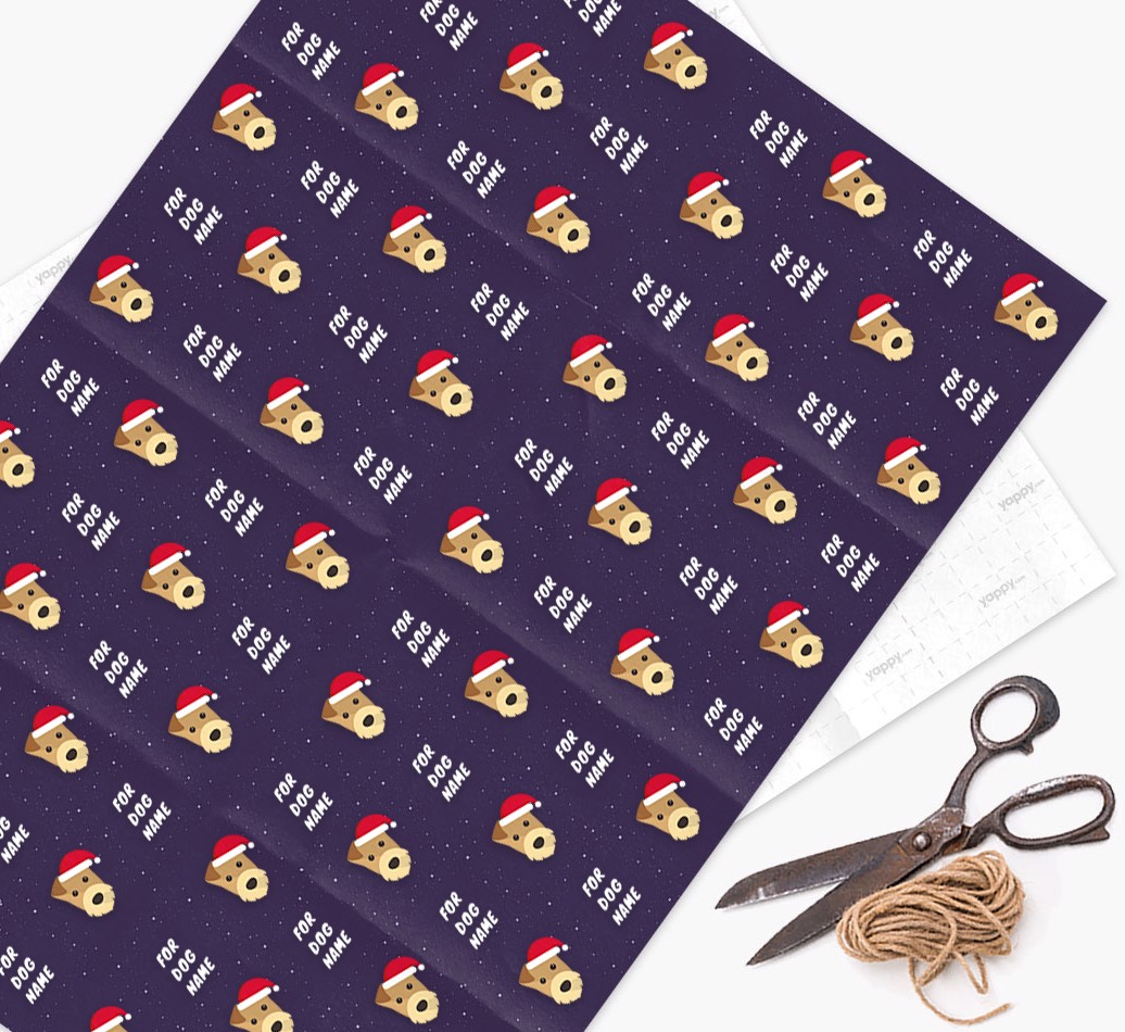 'Christmas Wrapping Paper' - Personalized {breedFullName} Wrapping Paper- flat