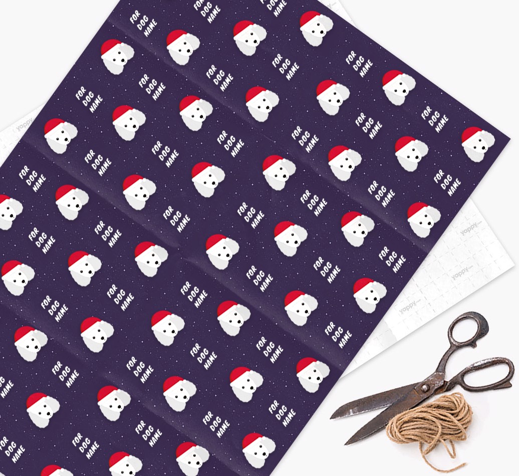 'Christmas Wrapping Paper' - Personalized {breedFullName} Wrapping Paper- flat