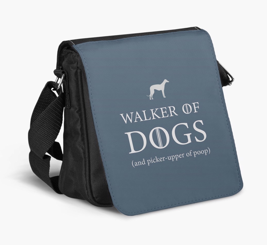 Shoulder Bag 'Walker of Dogs' with {breedFullName} Silhouette - bag on white background