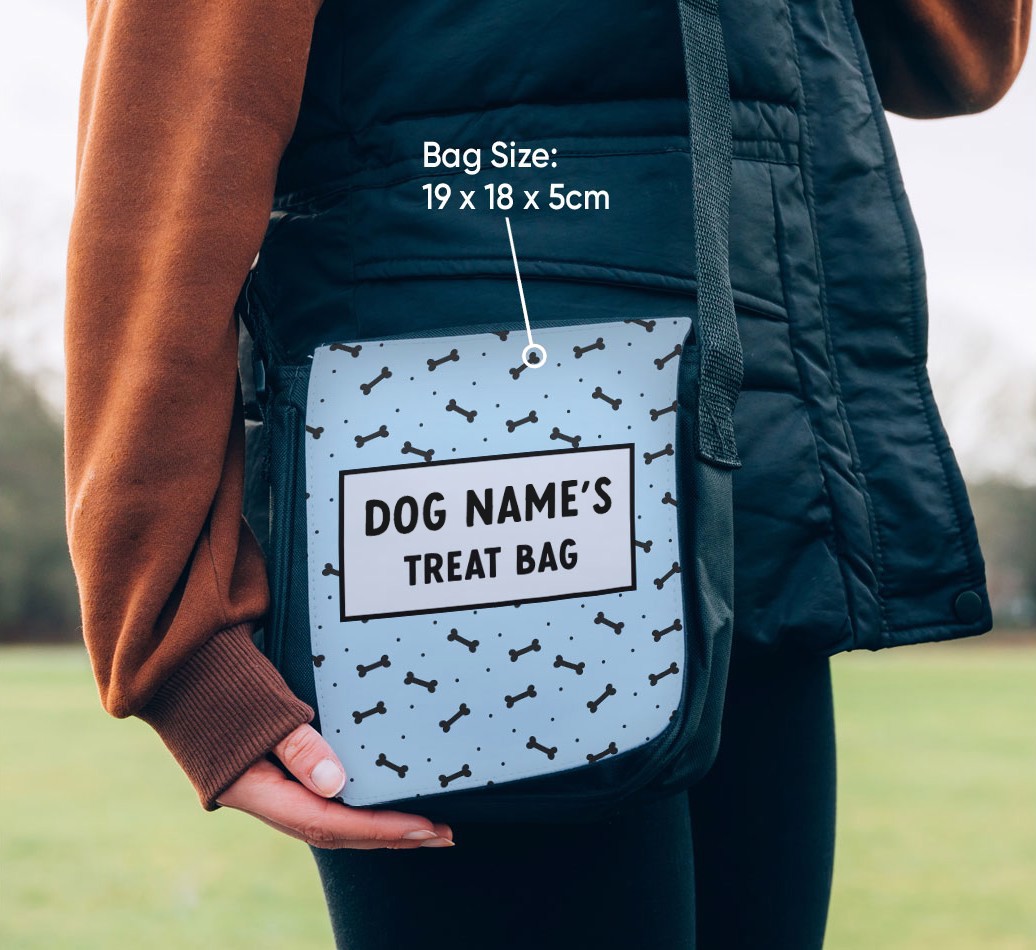 Bone Pattern Dog Treat Bag' - Personalised Dog Walking Bag