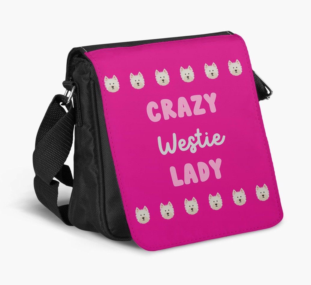 Crazy {breedShortName} Lady : Personalized {breedFullName} Walking Bag - bag on white background