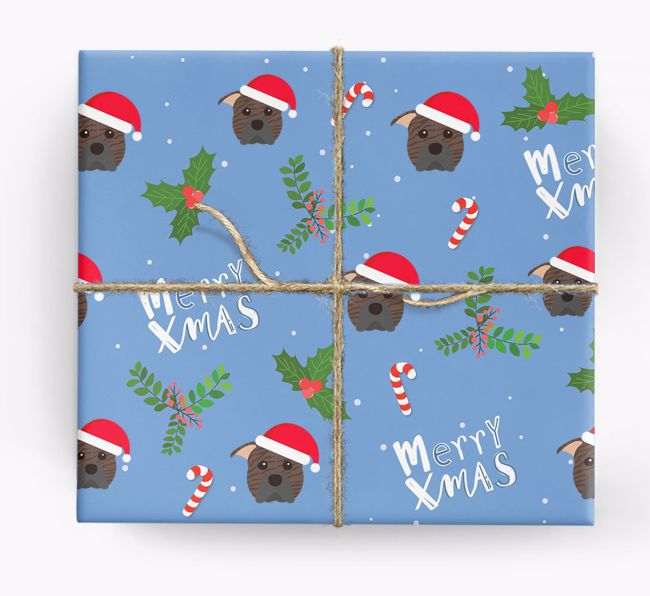 Merry X-Mas: Personalised {breedFullName} Wrapping Paper