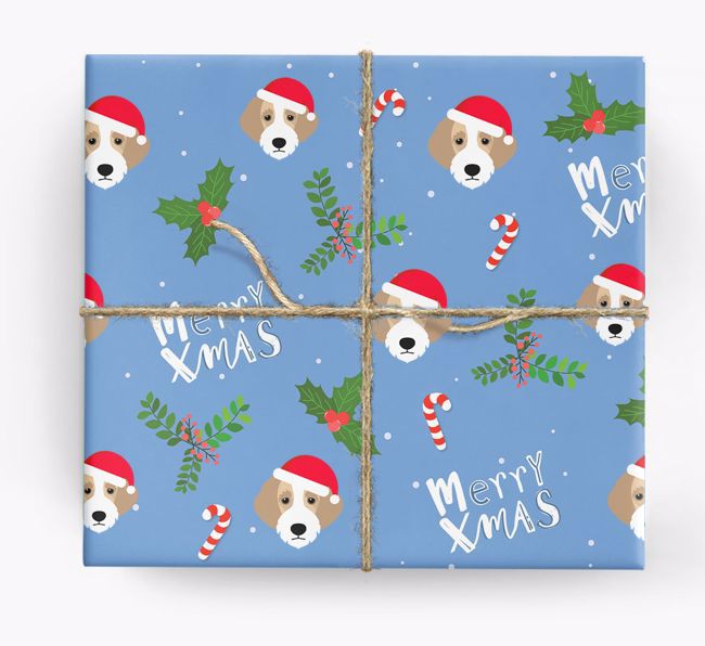 Merry X-Mas: Personalised {breedFullName} Wrapping Paper