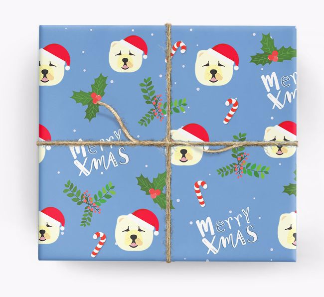 Merry X-Mas: Personalised {breedFullName} Wrapping Paper