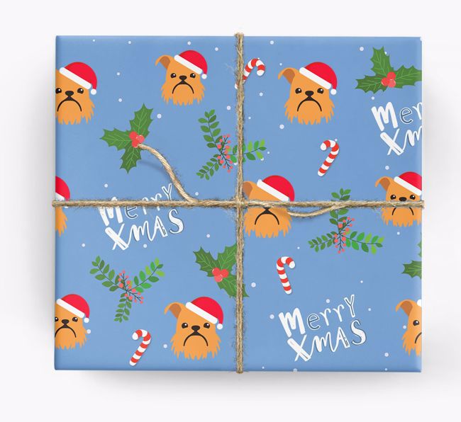 Merry X-Mas: Personalised {breedFullName} Wrapping Paper