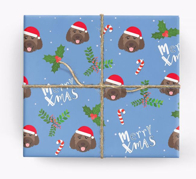 Merry X-Mas: Personalised {breedFullName} Wrapping Paper