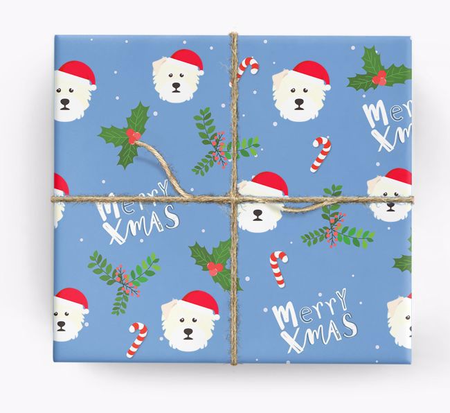 Merry X-Mas: Personalised {breedFullName} Wrapping Paper