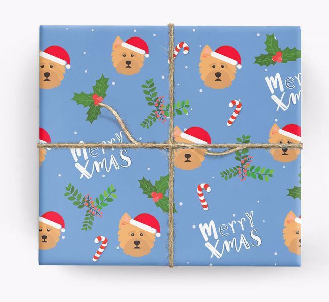 Merry X-Mas: Personalised {breedFullName} Wrapping Paper