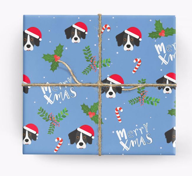 Merry X-Mas: Personalised {breedFullName} Wrapping Paper