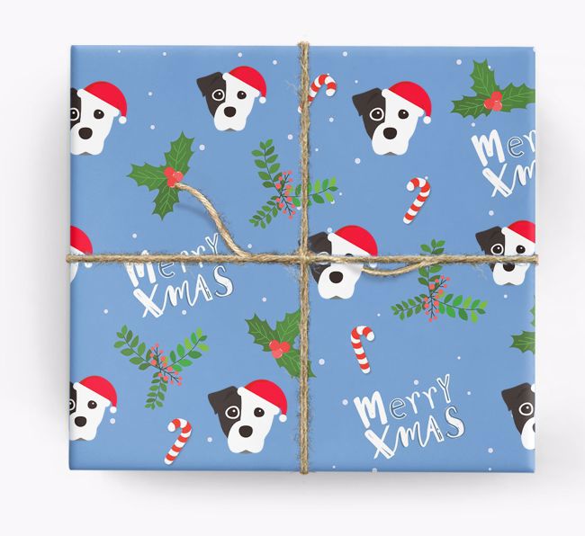 Merry X-Mas: Personalised {breedFullName} Wrapping Paper