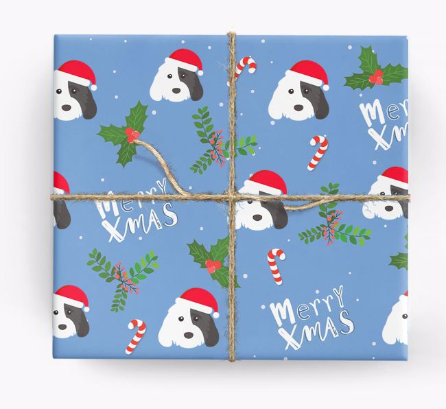 'Merry X-Mas' Wrapping Paper for your {breedFullName}