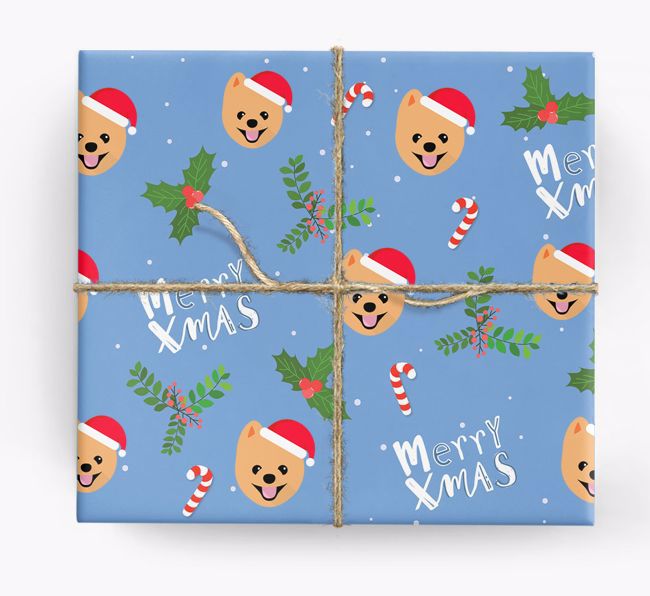 'Merry X-Mas' Wrapping Paper for your {breedFullName}