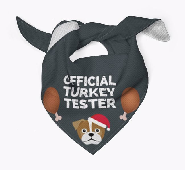 Official Turkey Tester : Personalised {breedFullName} Christmas Bandana