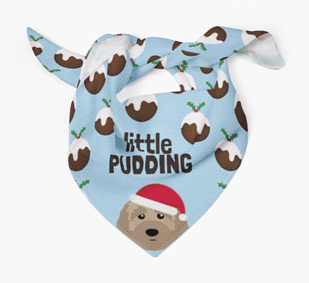 Little Pudding : Personalized {breedFullName} Christmas Bandana - Tied bandana