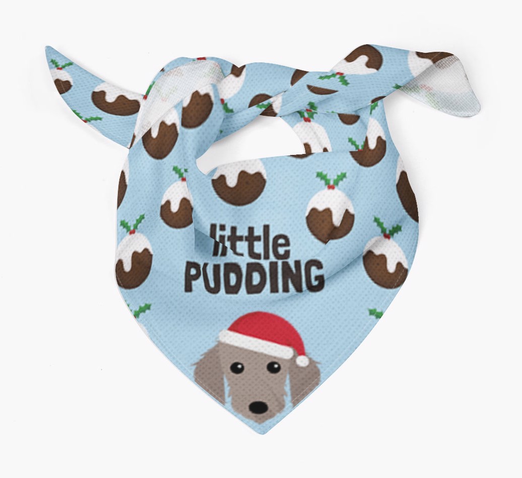 Little Pudding : Personalised {breedFullName} Christmas Bandana - Tied bandana