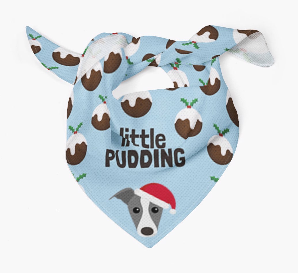 Little Pudding : Personalized {breedFullName} Christmas Bandana - Tied bandana