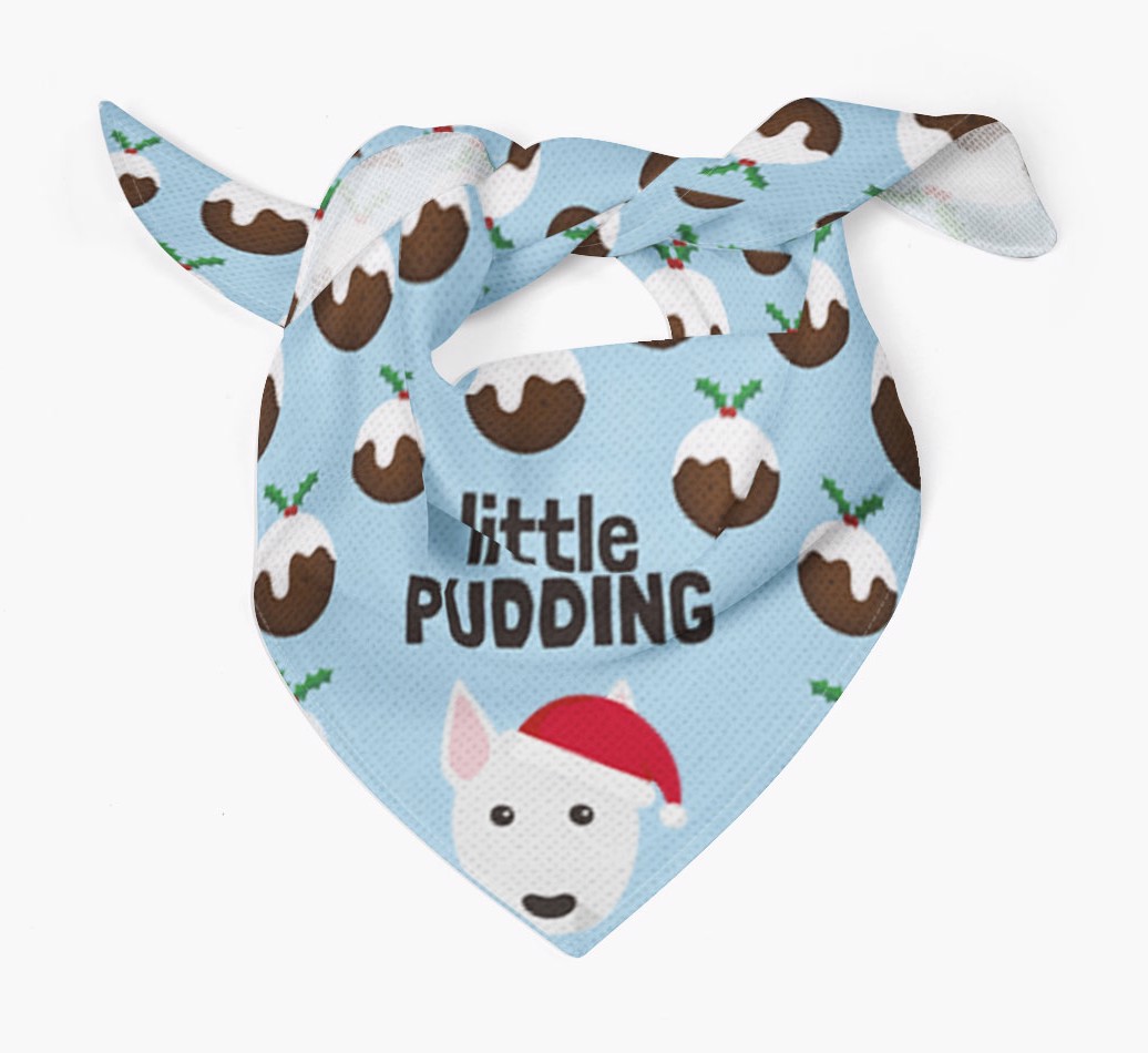 Little Pudding : Personalized {breedFullName} Christmas Bandana - Tied bandana