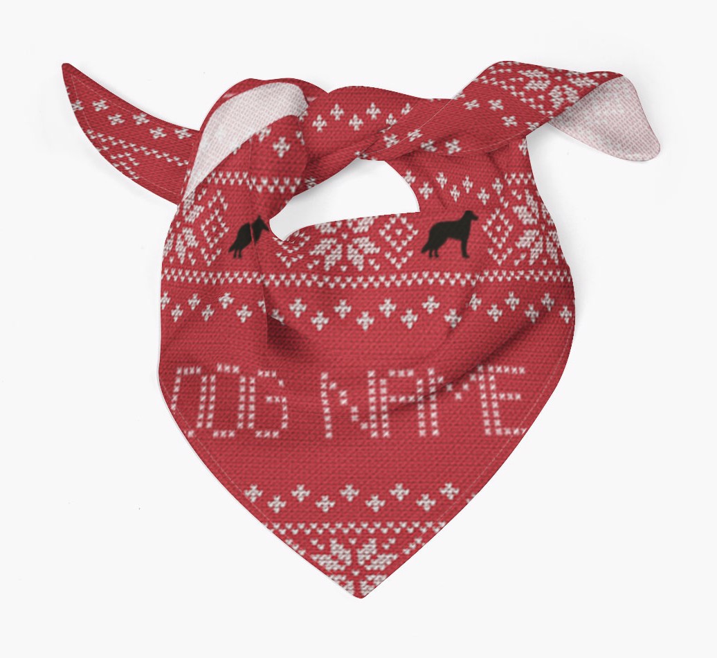 Christmas Jumper : Personalized {breedFullName} Bandana - Tied bandana
