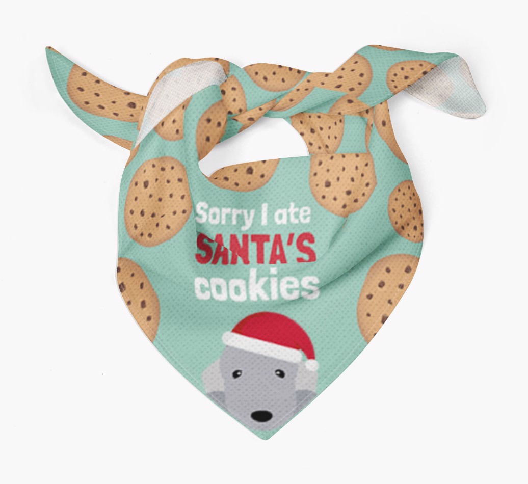I Ate Santa's Cookies : Personalized {breedFullName} Christmas Bandana - Tied bandana