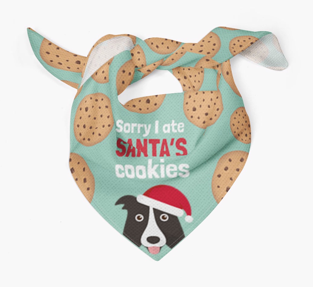 I Ate Santa's Cookies : Personalized {breedFullName} Christmas Bandana - Tied bandana