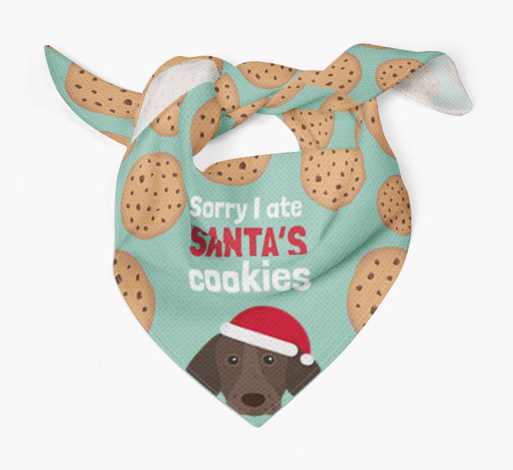 I Ate Santa's Cookies : Personalised {breedFullName} Christmas Bandana - Tied bandana