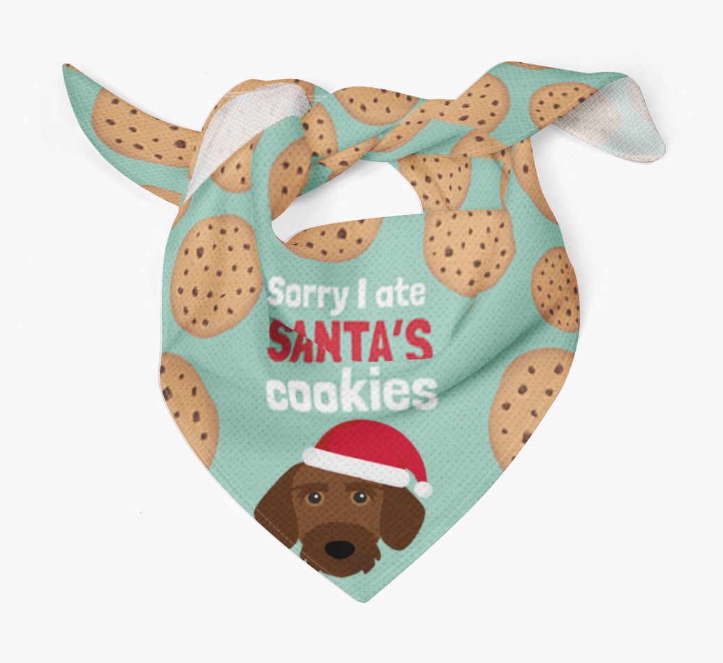 I Ate Santa's Cookies : Personalised {breedFullName} Christmas Bandana - Tied bandana