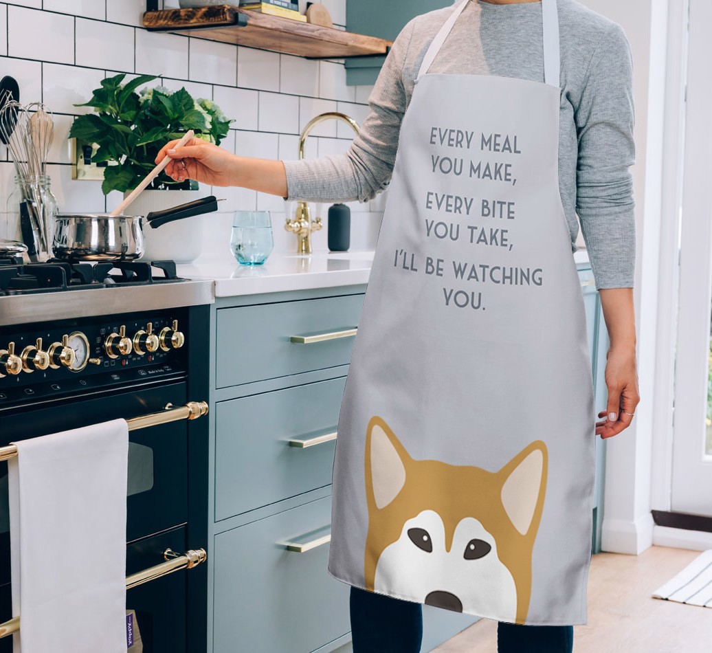 I'll Be Watching You: Personalized {breedFullName} Apron