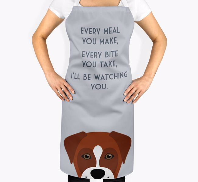 I'll Be Watching You: Personalized {breedFullName} Apron