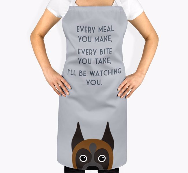 I'll Be Watching You: Personalized {breedFullName} Apron