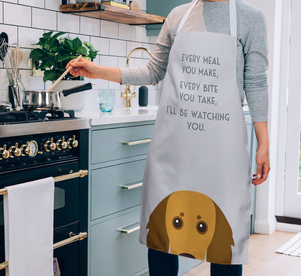 I'll Be Watching You: Personalized {breedFullName} Apron