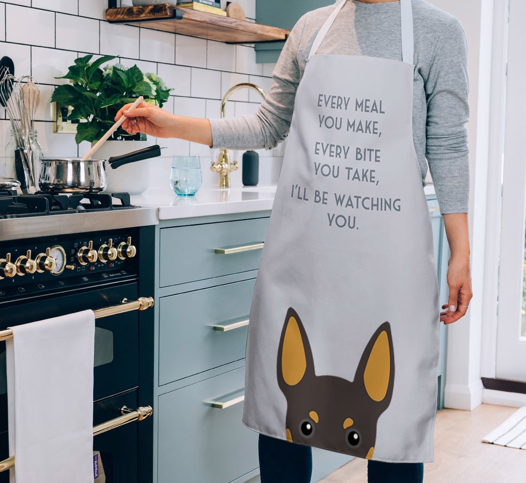 I'll Be Watching You: Personalized {breedFullName} Apron