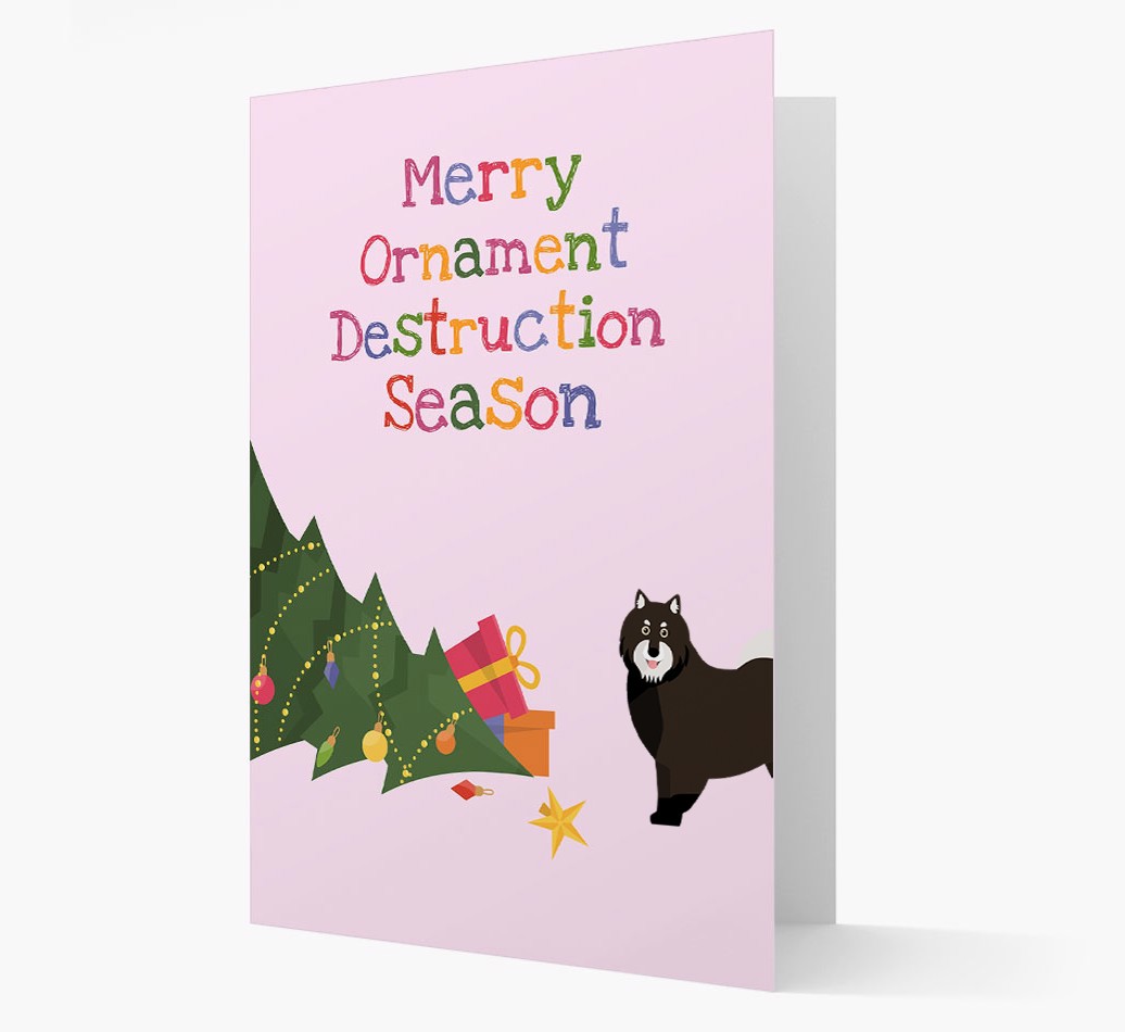 'Merry Ornament Destruction Season' - Personalised {breedFullName} Card- front