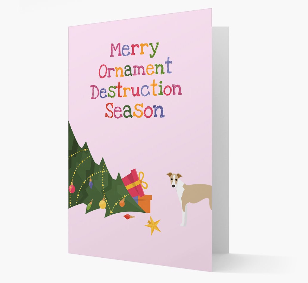 'Merry Ornament Destruction Season' - Personalised {breedFullName} Card- front