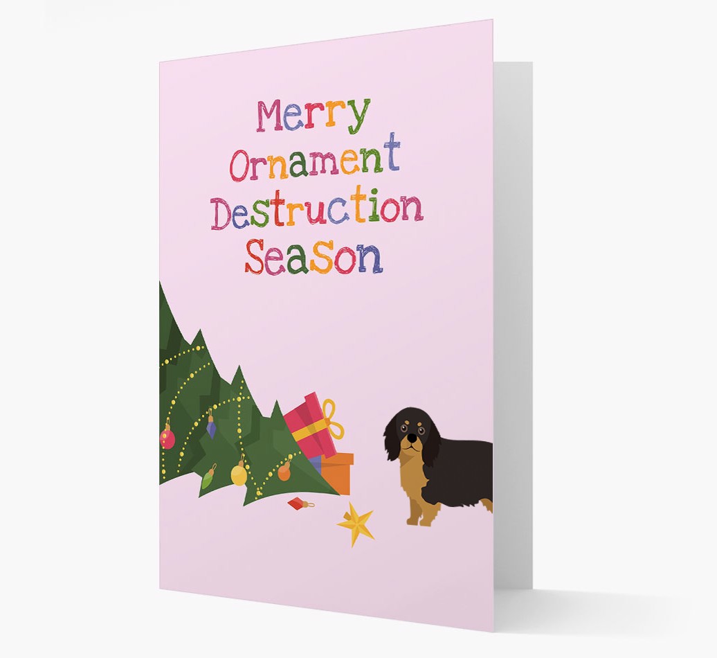 'Merry Ornament Destruction Season' - Personalized {breedFullName} Card- front