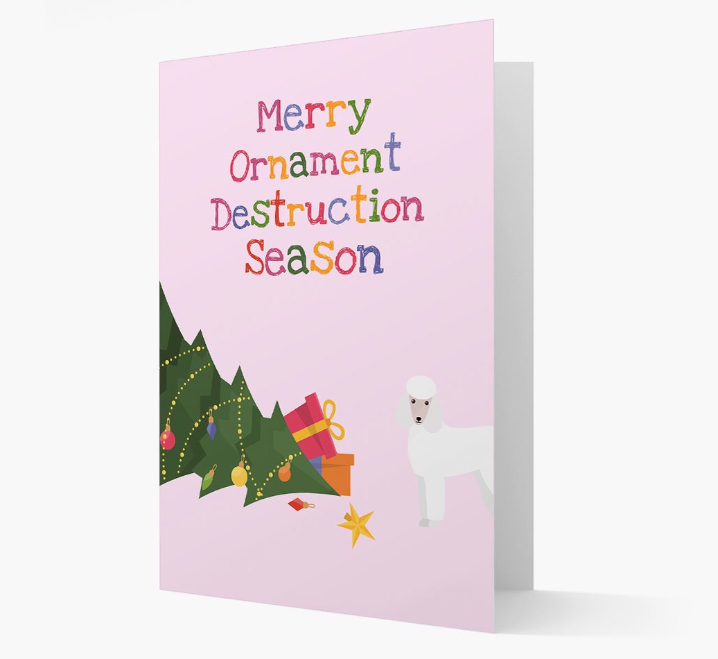 'Merry Ornament Destruction Season' - Personalized {breedFullName} Card- front