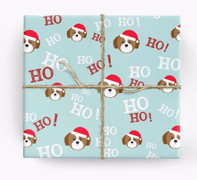 'Ho! Ho! Ho!' Wrapping Paper with your {breedFullName} Icon