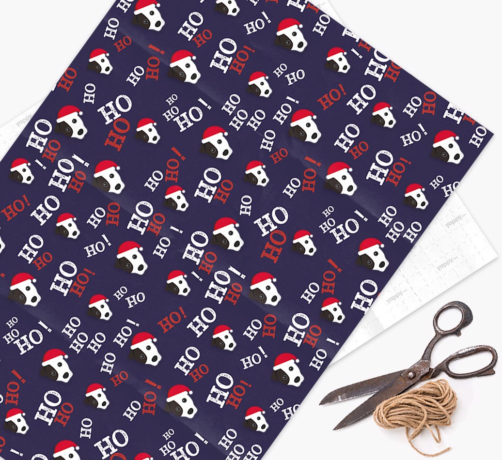 Ho! Ho! Ho!: Personalised {breedFullName} Wrapping Paper - flat