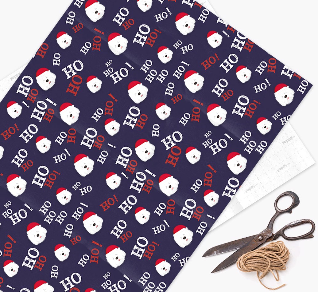 Ho! Ho! Ho!: Personalised {breedFullName} Wrapping Paper - flat