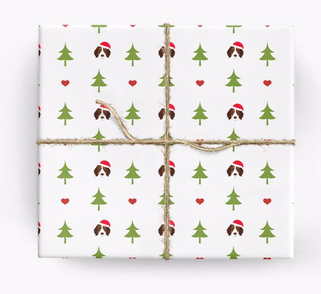 'Christmas Tree' Wrapping Paper with your {breedFullName} Icon Pattern