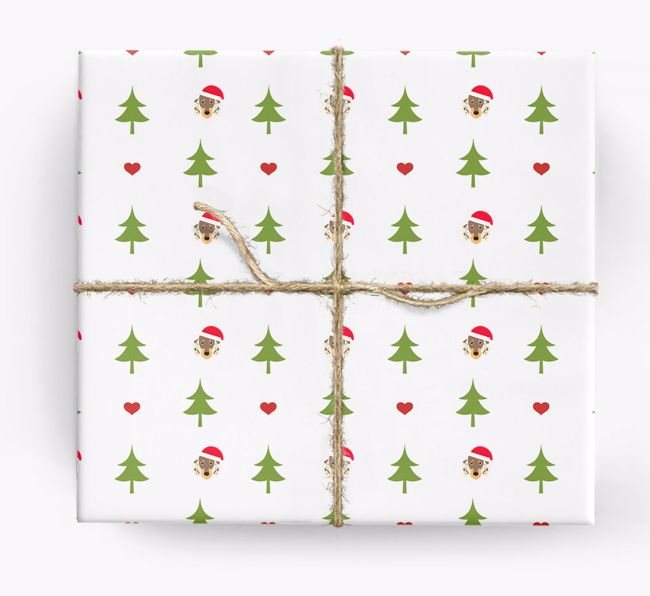 'Christmas Tree' Wrapping Paper with your {breedFullName} Icon Pattern