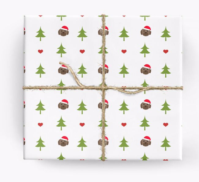 'Christmas Tree' Wrapping Paper with your {breedFullName} Icon Pattern