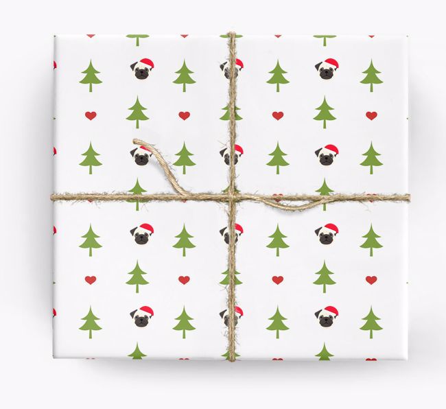 'Christmas Tree' Wrapping Paper with your {breedFullName} Icon Pattern