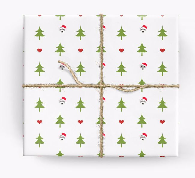 'Christmas Tree' Wrapping Paper with your {breedFullName} Icon Pattern