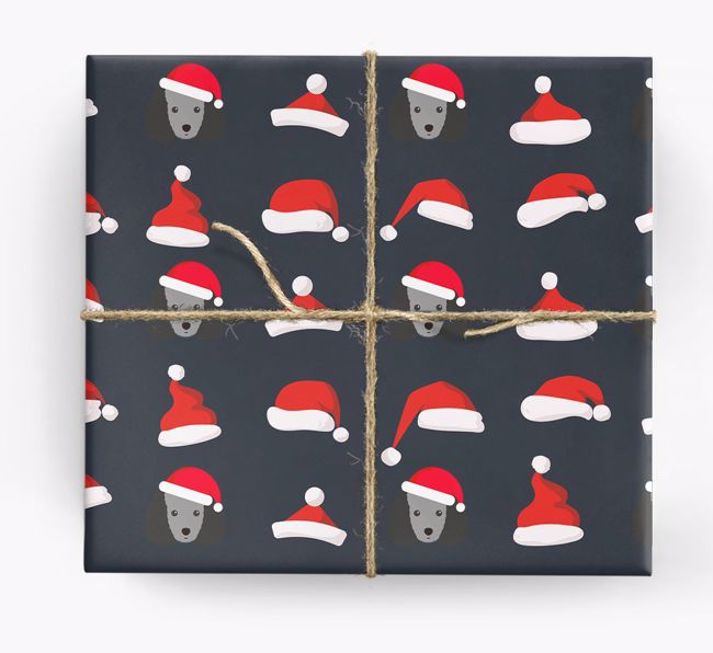 'Santa Hat' Wrapping Paper with your {breedFullName} Icon Pattern