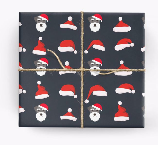 'Santa Hat' Wrapping Paper with your {breedFullName} Icon Pattern