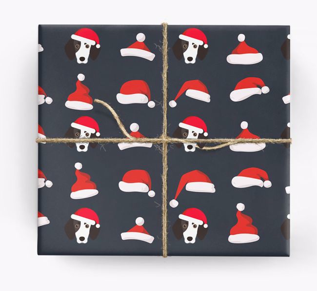 'Santa Hat' Wrapping Paper with your {breedFullName} Icon Pattern